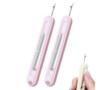 2 in 1 Needle Threader Seam Ripper, Plug-in Needle Threaders Seam Rippers for Sewing, Embroidery Stitch Removal Tool and Auto Needle Threader Tool, Sewing Supplies (Purple 2PCS)