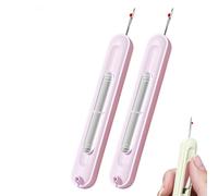 2 in 1 Needle Threader & Seam Ripper - Plug-in Needle Threaders Seam Rippers for Sewing, Stitch Removal and Auto Needle Threading, Sewing Supplies (2PCS - Purple)
