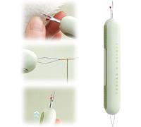 2 In 1 Needle Threader Seam Ripper Seam Thread Cutter Arrow Separators Easy To Use Needle Threading Seam Rippers For Sewing Cross Stitch Craft Knitting Sewing Gift For Sewing Beginners (Green)