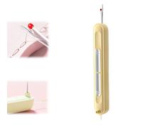2 in 1 Needle Threader Seam Ripper,Upgraded 2 in 1 Automatic Needle Threaders Seam Ripper,Integrated Seam Remover and Needle Threading Tool,Multifunctional Seam Rippers,Sewing Supplies (Yellow)