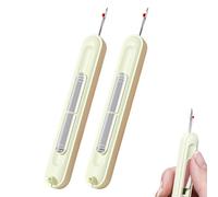 2 in 1 Needle Threader & Threader Remover - Retractable Threader Plug-in Needle Threader, Needle Threader and Seam Ripper Tool, for Hand Sewing/Knitting/Cross Stitch/Embroidery (Green, 2PCS)