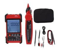 2 IN 1 NETWORK CABLE TESTER DIGITAL MULTIMETER LCD SCREEN NETWORK WIRE FINDER KIT FOR METAL CABLE MAPPING TRACING PROFESSIONAL ELECTRICIANS AND IT TECHNICIANS (Red)