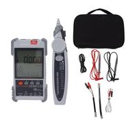 2 IN 1 NETWORK CABLE TESTER DIGITAL MULTIMETER LCD SCREEN NETWORK WIRE FINDER KIT FOR METAL CABLE MAPPING TRACING PROFESSIONAL ELECTRICIANS AND IT TECHNICIANS (Grey)