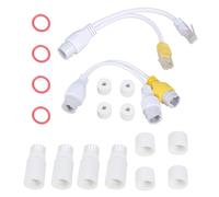 2 In 1 Networking Cabling Connector RJ45 Connector Install Double Purpose Power Over Ethernet Separator Power Over Ethernet Splitter For Security Camera Outdoor Device Networking Adapter