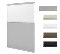 2-in-1 No Drill Day and Night Cellular Shades Cordless,Double Honeycomb Blinds,Blackout and Light Filtering Pleated Accordion Shades for Indoor Windows(Light Gray,110cm W x 120cm H)
