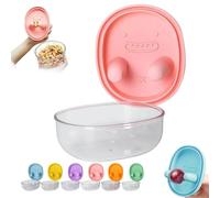 2-in-1 No-Mess Snack Container,Snack Box Container with Fingertip Cover,Reusable Silicone Boxs with Lid,Leak-Proof Snack-Box,Portable Food Storage Boxs for Travel,Camping,Outdoor,Home (Pink)