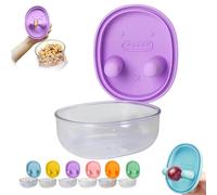 2-in-1 No-Mess Snack Container,Snack Box Container with Fingertip Cover,Reusable Silicone Boxs with Lid,Leak-Proof Snack-Box,Portable Food Storage Boxs for Travel,Camping,Outdoor,Home (Purple)