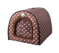 2 in 1 Non-Slip Dog Bed House, Indoor Pet House with Fluffy Cushion, All-Season Pet Bed for Dogs & Cats, Anti Anxiety Puppy Bed with Roof, Foldable Warm Cat Tent (38 * 32 * 27cm,Style4)