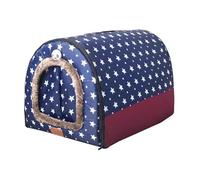 2 in 1 Non-Slip Dog Bed House, Indoor Pet House with Fluffy Cushion, All-Season Pet Bed for Dogs & Cats, Anti Anxiety Puppy Bed with Roof, Foldable Warm Cat Tent (45 * 37 * 32cm,Style3)