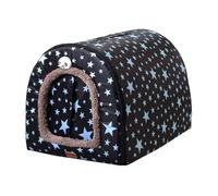 2 in 1 Non-Slip Dog Bed House, Indoor Pet House with Fluffy Cushion, All-Season Pet Bed for Dogs & Cats, Anti Anxiety Puppy Bed with Roof, Foldable Warm Cat Tent (90 * 66 * 66cm,Style9)