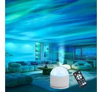 2-in-1 Northern Lights & Wave Projector, Aurora Projector, Rechargeable Model 16 Light Effects, LED Color Changing for Bedroom, Party, Home Decoration