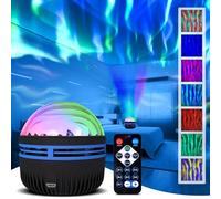 2-in-1 Northern Night Light Projector Galaxy Projector, Star Projectors with Remote Control, RGB Dimmable Kids Galaxy Projector Lamp with 7 Colours Light for Bedroom Playroom Decoration