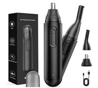 2-in-1 Nose & Ear Hair Trimmer for Men, YiYunTE Painless Rechargeable Waterproof Electric Nasal Trimmer, Portable Grooming Kit for Men, Nose Hair Removal Facial Hair Trimmer for Travel Home Use