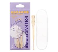 2-in-1 Nose Hair Clippers for Men - Abs & Steel Nasal Ear Trimmer, Comb-Tooth | Double-Ended Hair Remover with Storage Box, Manual Grooming Kit for Mustache and Facial Cleanup On-The-Go