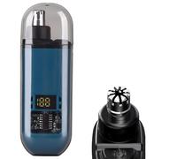 2-in-1 Nose Hair Trimmer - for Effortless, Portable Nose Hair Trimmer Rechargeable, Groom with Precision,Digital Display, Waterproof, for Noses and Ear Hairs for Unisex (Blue)