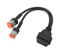 2 in 1 OBD Adapter Diagnostic Scanner, 4Pin 6Pin to 16Pin Extension Cable for Motorcycle, Real Time Data Reading with Durable ABS Housing, Compatible with OBD2 Scanners