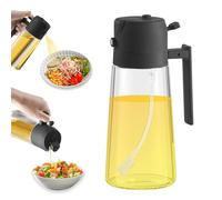 2 in 1 Oil Dispenser and Oil Sprayer Premium Olive Oil Dispenser Bottle with Non-Drip Spout Oil Mister Oil Spray Bottle for Cooking, Kitchen, Salad, Barbecue Black 470ML/ 15.8fl.oz