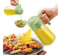2-in-1 Oil Dispenser and Sprayer 16oz/470ml for Cooking, Kitchen, BBQ - Spray Bottle for Air Fryer, Salad (Green)