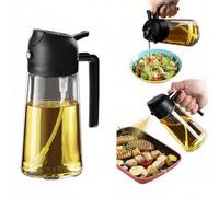 2 in 1 Oil Sprayer for Cooking, Oil Dispenser for Kitchen Gadgets, 470ml Premium Food-Grade Oil Bottle, for Salad, Air Fryer, BBQ