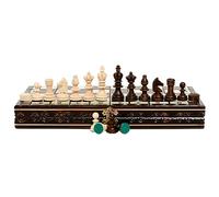 2 in 1 Olympic Chess and Checkers Set NO. 3 | Master Of Chess | Wooden Set 35 x 35 cm | Chess Board with Draughts/Drafts Pieces Set For Adults and For Kids