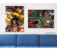 2-in-1 One Piece Anime Poster "Rivalry of Legends", Gold Roger v Whitebeard, Set of 2, DIN A3 (297 x 420 mm), Matt