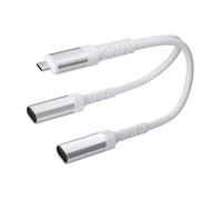 2 in 1 Out Type C Female to Male Charging Cord for Solar Panel and Cameras Extension Adapter Cord Solar Double Panel Type C Charging Cable