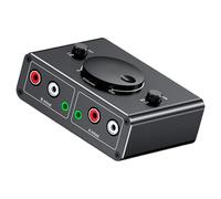 2 In 1 Out3.5mm Auditory Switcher Box is a two-way music box switcher with mute button and sound control