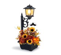 Outdoor Flower Pots 2 in 1, Outdoor Planter, Solar Lamp Post Lights Outdoor, Wall Mount or Freestanding Waterproof Solar Post Decorative Lamp for Lawn Patio Front/Back Door(Flowers not Included)