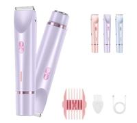 2-in-1 Painless Bikini Hair Trimmer, Beauty 2-in-1 Painless Bikini Hair Trimmer, 2 in 1 Dual Head Bikinis Trimmers & Body Shaver, Painless Hair Removal with Silky Glow Finish, Waterproof (Purple)