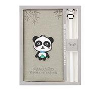 2 in 1 Panda Theme Stationery Gift Box Set Includes 1 Pcs Panda Notebook Pocket Journal Hardcover Writing Notepad Diary and 1 Pcs Pen Gift for Birthday Christmas Kids Study Office School Supplies