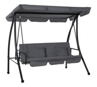 Outsunny 2 in 1 Swing Chair Day Bed with Adjustable Canopy - Grey, Grey