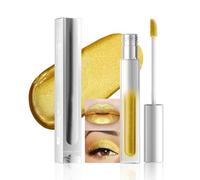 2-in-1 Pearlescent Metallic Lip Gloss and Liquid Eyeshadow, Long-Lasting Waterproof Shimmering Lipstick, Glittering Lip Color, Creates Metallic Lip and Shimmering Eye Makeup
