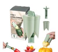 2 in 1 Pepper Seed Core Remover, Fruit & Vegetable Corer and Quick Cave Tool, Jalapeno Red Green Peppers Corer Cutter Deseeder