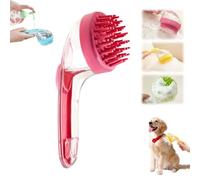 2-in-1 Pet Bath Brush with Shampoo Dispenser,portable shower | 18cm Ergonomic Grooming Tool for Dogs/Cats Self-Lathering & Massage Design - Perfect for Home Bathing & Spa-Like Grooming