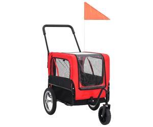 2-in-1 Pet Bike Trailer and Jogging Stroller Dog Carrier Pet Jogger vidaXL