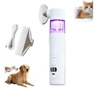 2 in 1 Pet Combs, Electric Pet Flea Remover Brush & Detangling Comb, 360° Rotation Comb Teeth & Blue Light, Rechargeable Flea Comb with 0.05mm Teeth, Vacuum Pet Grooming Brush for Cats & Dogs (A-1pc)