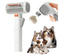 2-in-1 Pet Detangling Comb, Self-Detangling & Grooming Comb for Dogs & Cats, Dual-mode Deshedding Brush with Release Button, Self-Cleaning Hair Removal Comb, Easy to Remove Loose Undercoat &Tangles