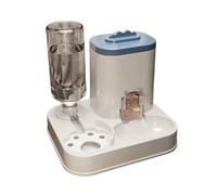 2 in 1 Pet Feeder, Cat Water Dispenser, Pet Food Dispenser, Gravity Feeding Station, Wet and Dry Separation, Anti Tip, Non Spill, 8cm Food Outlet, 45 Degree Slope, Stable Base, for Indoor Cats, Small