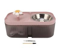 2 In 1 Pet Feeder Water and Food Feeder Set Flower Shaped Cat Water Fountain Food Bowl High Capacity Dog Cat Feeding Machine Food Grade Dog Travel Bowl for Outdoor Walking(Blue)(Pink)