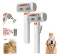 2-in-1 Pet Self-Detangling & Grooming Comb, Dog Grooming Comb for Small Dogs & Cats, Deshedding Brush Dematting Tool Removes Loose Fur Mats Tangles for Long Short Hair Undercoat Rake Flea Comb (A2)