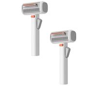 2-in-1 Pet Self-Detangling & Grooming Comb, Professional Deshedding Tool for Dogs Cats, Gentle Undercoat Rake & Brush for Long or Short Hair, Removes Mats, Tangles & Loose Fur, White (2)