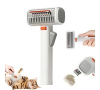 2-in-1 Pet Self-Detangling & Grooming Comb, Self-Cleaning Deshedding Brush with Stainless Steel Teeth, Undercoat Rake for Dogs & Cats, Removes Loose Fur, Mats & Tangles for Long & Short Hair (1Pcs)