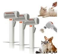 2-in-1 Pet Self-Detangling & Grooming Comb - Undercoat Rake For Dogs & Cats - Gentle Undercoat Rake & Brush for Long or Short Hair, Removes Mats, Tangles & Loose Fur (3PCS)
