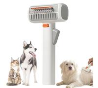 2-in-1 Pet Self-Detangling & Grooming Comb with One-Touch Switch, Self-Detangling Brush for Long & Short Hair, Reduces Mats & Loose Fur
