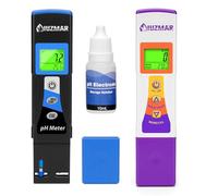 2 in 1 pH Meter with 3 in 1 EC TDS Meter, pH Meter with 10ml Electrode Storage Solution for Brewing, Drinking Water, Hydroponic, Aquarium