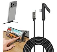 2 in 1 Phone Charger, 240W Super Fast Charging Cable with Built-in Holde, USB C Charger Cable 1.5m 360° Rotation T-Shaped Multi-Functional Cables Compatible Smartphones, Tablets, Laptops(C to C 240W