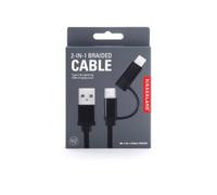 2 In 1 Phone Charging Cable Black