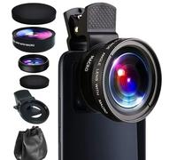 2 in 1 Phone Lens, 0.45X Wide Angle Len & 12.5X Macro Phone Camera Lens, Phone Camera Wide-Angle Lens, Phone Lens Attachments, for Ios Android and Most Smartphones