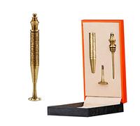 2 in 1 Pipe Tamper Tool - Tobacco Pipe Cleaners Tool - Pure Copper Carved Arabesque Tobacco Pipe Pressure Bar Nozzle Cleaner Tamper Tool for Persenality Mens Gifts