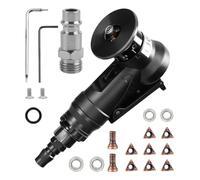 2-in-1 Pneumatic Chamfering Machine, Mini Air Chamfer Tool Pneumatic Beveling Tool Arc Corner 45 Degree for Metal Trimming and Deburring (8C Angle Inserts+4 Bearing)